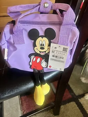 Zara Mickey Mouse Lavender Insulated Small Reusable Tote Lunch Tote Bag • $15