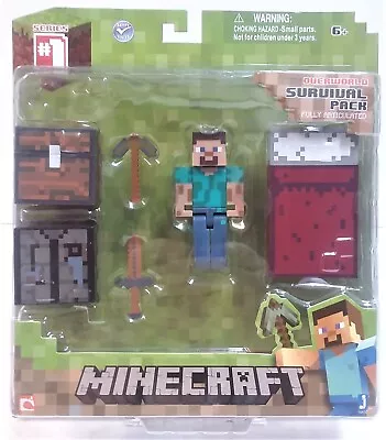 Minecraft - Steve & Overworld Survival Pack - Jazwares 2014 • $13