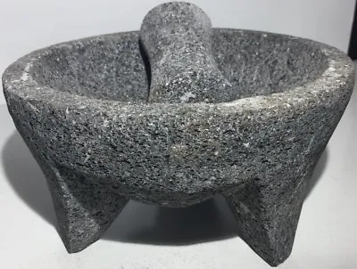Molcajete Mexican Piedra Negra Black Stone Lava Mortar&Pestle Guacamole Maker 8  • $39.87