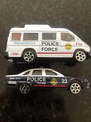 £6 • Buy Vancouver City Police 1/64 Diecast Bundle X2: Van/Bus & Car Vgc
