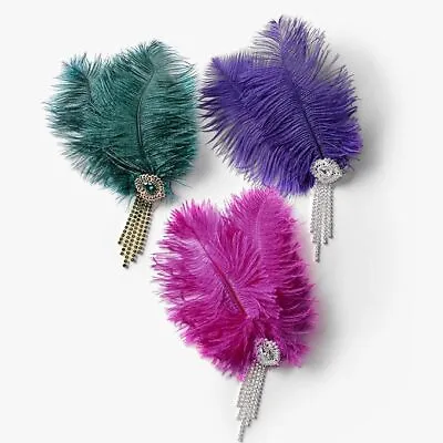 SweetV Flapper Girl Ostrich Feather & Rhinestone Headpiece • $9.99