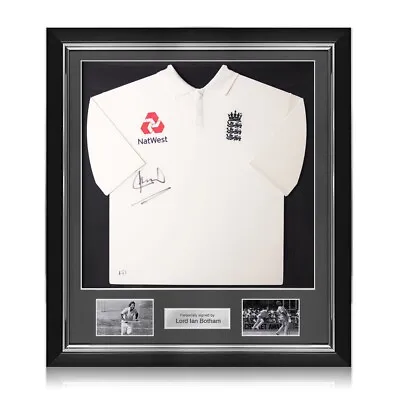 £289.99 • Buy Lord Ian Botham Signed England Cricket Test Shirt. Deluxe Frame
