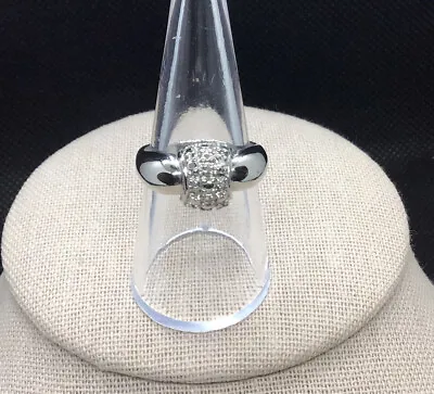 $32.99 • Buy Sterling Silver 925 Chunky Unique Diamond Ring Sz 8 V368