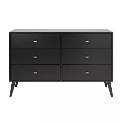 Prepac Milo Mid Century Modern 6-drawer Dresser Black • $164