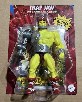 Masters Of The Universe TRAP JAW Retro Play Figure(Yellow) NEW ON CUT CARD-READ! • $28