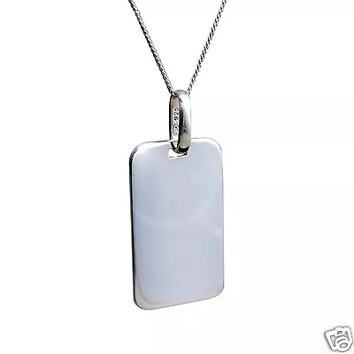 Pendant & Necklace Sterling Silver  Photo / Text Engraved Army Style Dog Tag  • £30.19