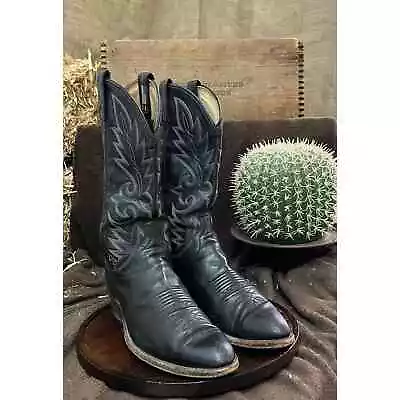 Dan Post Men - Size 9D - Vintage Black Cowboy Boots Style 16770 • $23.40