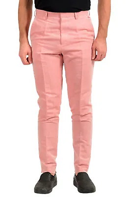 Hugo Boss Men's  Pirko1  Pink Linen Flat Front Dress Pants US 30R IT 46 • $69.99