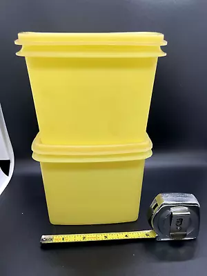 Vintage Tupperware Set Of Highlighter Yellow Cracker Containers With Lids • $16.99