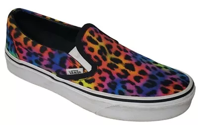 Vans Rainbow Spot Leopard Womens 6.5 Slip On Sneakers Mens 5 Off The Wall Shoes • $48