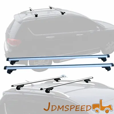 Car Top Roof Rack Cross Bars 53  135cm Luggage Rail Cargo Carrier Anti-theft • $55.99