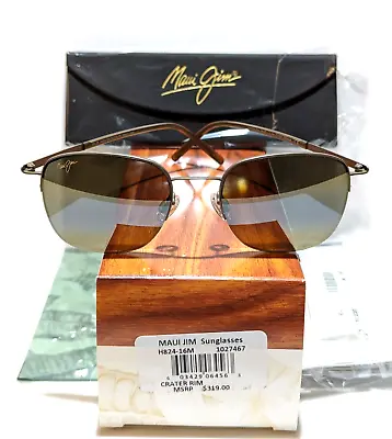 NEW Maui Jim Crater Rim Gold Matte Titanium / HCL Bronze Polarized Lens H824-16M • $169.99