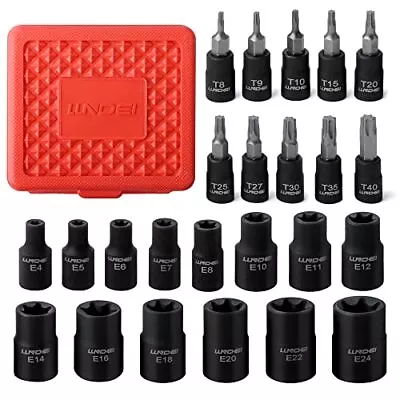 Torx Bit Socket And Female External Socket Set 24PCS 10 Star Socket Bits (T8... • $22.08