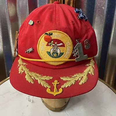 Vintage 80 S / JAX SDA FLORIDA / Red CLOWN Custom Snapback Hat W/ Pins & Patches • $9.99