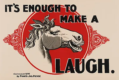 Vintage POSTER.Laughing Horse.WOW!.Room Art Decor.Interior Design.620 • $48