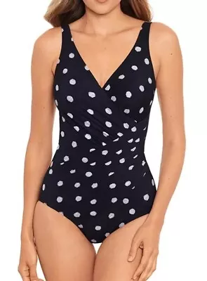 Miraclesuit BLACK Oceanus Tummy-Control One-Piece Swimsuit US 16DD UK 18DD • $127.55