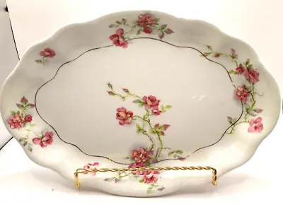 Vintage Homer Laughlin Small Serving Or Vanity Tray With Pink Roses • $15