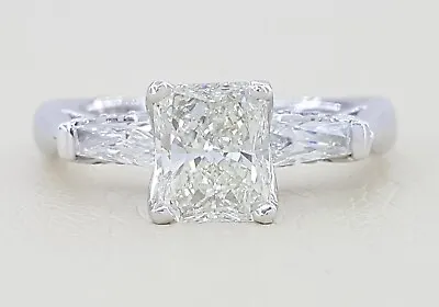 Verragio Rectangular Radiant Cut Diamond Platinum Engagement Ring 1.6 Ct Rt $11k • $5095