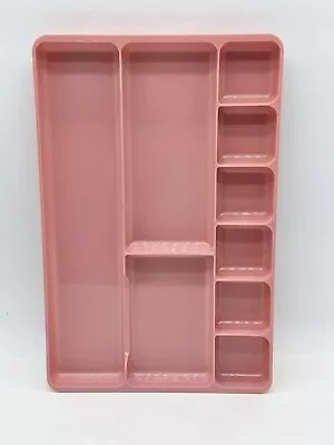 Vintage Retro Rogers Desk Drawer Organizer Tray Dusty Rose Mauve Pink 9x14 #517 • $18.88