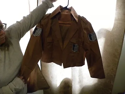 Attack On Titan Scouting Legion Coat Jacket With EMBROIDERED Patches Sm Or MED • $27.99