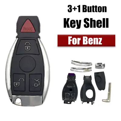 3+1 Button Car Key Fob Shell Cover For Mercedes Benz A B C E S GLA GLC GLE W203 • $23.50
