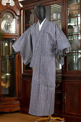 Dear Vanilla Japanese Cotton Yukata Men's Informal Kimono Robe Genuine Vintage • $57