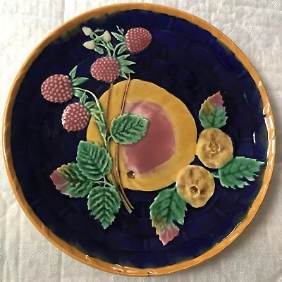 Antique Majolica By Wedgewood Pattern M3020 Made 4/1887 Fruit Dessert Plate 9” • $625