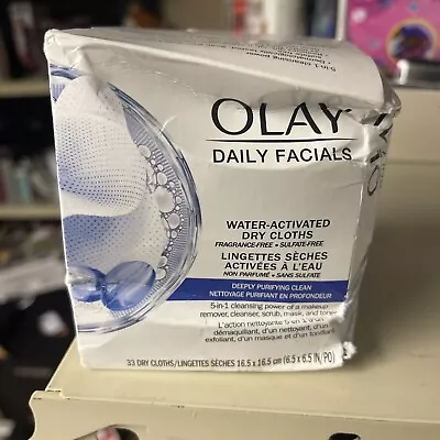 Olay Cleansing Wipes Daily Facials Dry Cloths Deeply Purifying Clean 33 Ct • $10.80