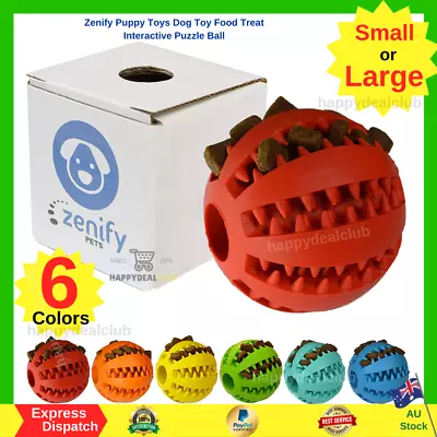 Zenify Puppy Toys Dog Toy Food Treat Interactive Puzzle Ball For Tooth Teething • $15.65