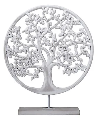 Tree Of Life White Washed Free Standing 30cm Ornament - Shabby Chic Interior • £19.99