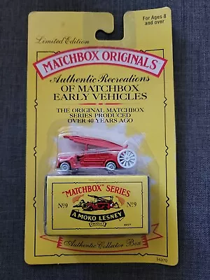 Matchbox Originals Moko Lesney 1948 Red  #9 Fire Engine Limited Edition 1995 New • $12.26