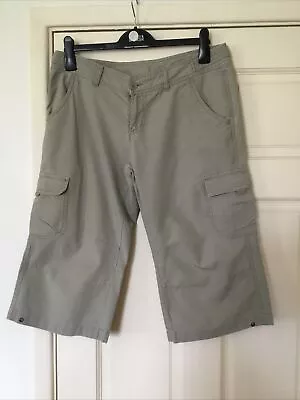 Kangol Sz 12 Light Khaki Kneelength Cargo Shorts Adjustable Tab Waist • £3.99