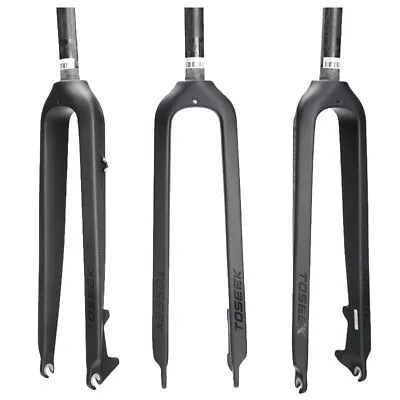 Full Carbon Fiber MTB Rigid Fork ​26/27.5/29  Disc Brake Black Straight Tube • $89.99