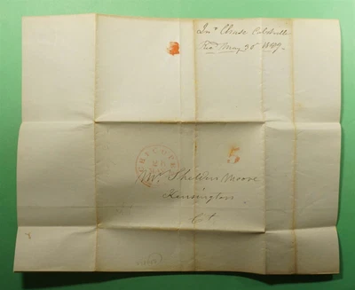 $5.50 • Buy DR WHO 1849 CHICOPEE MA RED CANCEL STAMPLESS F/L PAID 5C I62197