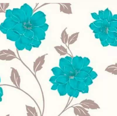 Homebase Feature Wallpaper Camilla Teal 990003 Teal Flowers • £11.25