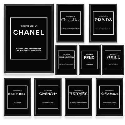 £3.49 • Buy Black White Fashion Designer Book Home Gift Wall Art Poster Print Picture A3 A4