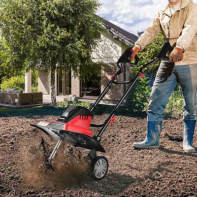 1500W Electric Tiller Garden Mini Soil Cultivator Rotavator 20cm Working Depth • £124.95