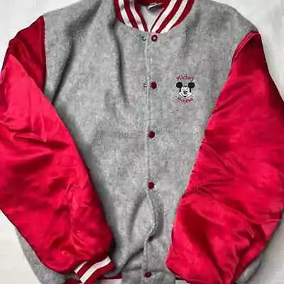 Vintage Disney Mickey Mouse Red Varsity Jacket • $50