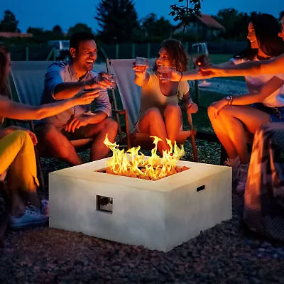 36  Square Propane Fire Pit Table 50000BTU Gas Firepit W/ Rain Cover Grey • $329.99