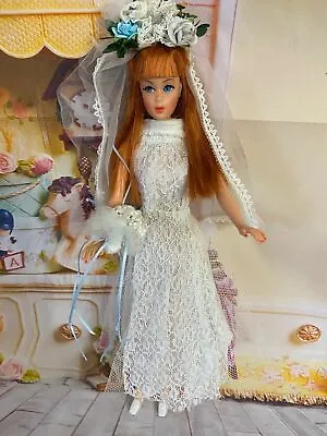 60's Barbie Clone Wendy suzette  Wedding Gownveilbouquet & Shoes No Dollv • $19.99