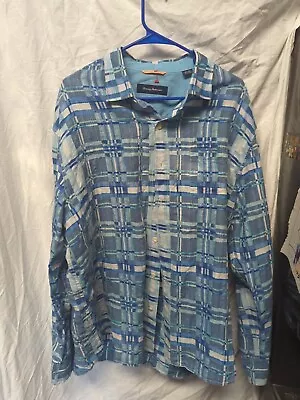 Tommy Bahama Long Sleeve Linen Shirt Blue Extra Large • $18.88