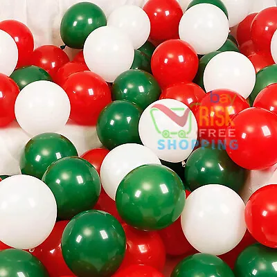 £1.94 • Buy Merry Christmas Latex Plain Balloons Red & Green Xmas Birthday Party Decor