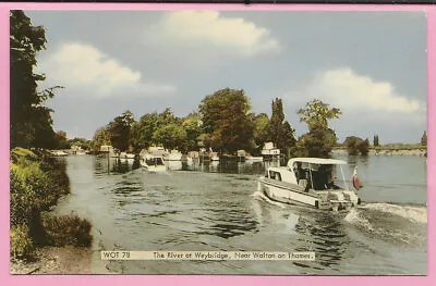 The River At Weybridge Near Walton On Thames Surrey Postcard. Frith. • £2.25