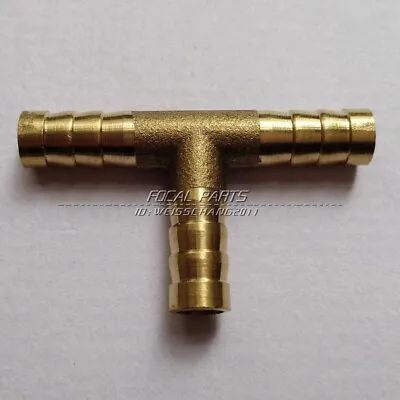 $6.99 • Buy 5/16  HOSE BARB TEE Brass Pipe 3 WAY T Fitting Thread Gas Fuel Water Air M540