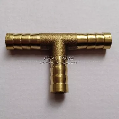 5/16  HOSE BARB TEE Brass Pipe 3 WAY T Fitting Thread Gas Fuel Water Air M540 • $7.50