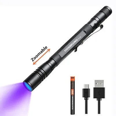 395nm Rechargeable UV Lights 10900 Battery Tactical LED Black Light Flashlight • $16.99