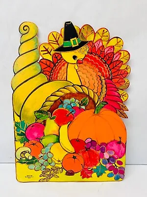 Vintage Norcross Thanksgiving Wall Fall Decor Die Cut Turkey Cut Out Cute BIN 18 • $14.95