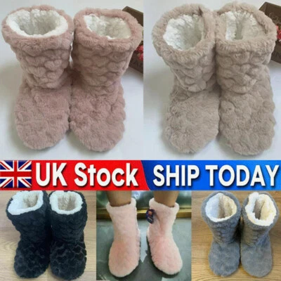 £6.99 • Buy Uk Ladies Slippers Womens Fur Thermal Ankle Boots Warm Shoes Size Uk 3 4 5 6 7 8