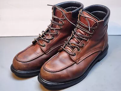 VINTAGE Year 2005 Red Wing 202 Leather Moc Soft Toe Work Boots Supersole Size 12 • $70