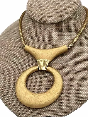 Trifari Vintage Large  Gold Plated Pendant Necklace Starement Runway 16 Inch • $109.99